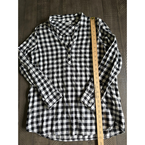 J.Crew Gingham Popover Shirt – Black & White Check, 100% Cotton, Size S - Picture 4 of 8